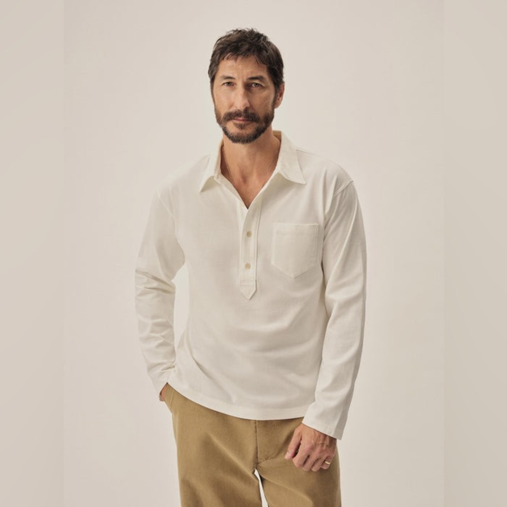 Buck Mason Cream Long Sleeve Shirt